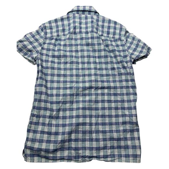 American Eagle Men’s XS Plaid Short Sleeve Button Down Casual Shirt Blue - Picture 6 of 6
